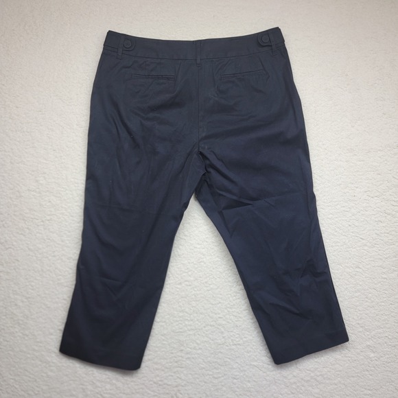 Talbots Womens Navy Blue Cropped Capri Pants Stretch Size 14 - Picture 6 of 8